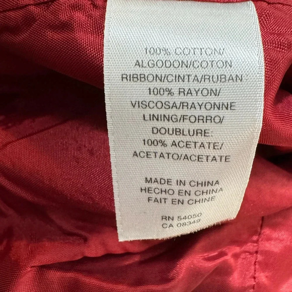 Jones New York‎ Collection Women’s Red Blazer Hidden Front Buttons Pockets 16 - Picture 8 of 8